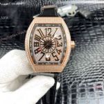 Franck Muller Vanguard Yachting V45 SC DT Men Watch Rose Gold Diamonds